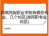 湖南民族职业学院有哪些专业，几个校区(湖民职专业校区)