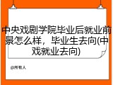 中央戏剧学院毕业后就业前景怎么样，毕业生去向(中戏就业去向)