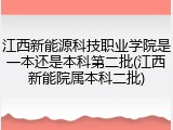 江西新能源科技职业学院是一本还是本科第二批(江西新能院属本科二批)