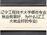 辽宁工程技术大学哪些专业就业前景好，为什么(辽工大就业好的专业)