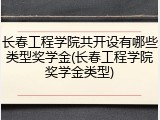 长春工程学院共开设有哪些类型奖学金(长春工程学院奖学金类型)