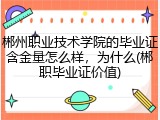 郴州职业技术学院的毕业证含金量怎么样，为什么(郴职毕业证价值)