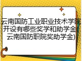云南国防工业职业技术学院开设有哪些奖学和助学金(云南国防职院奖助学金)