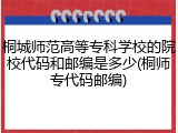 桐城师范高等专科学校的院校代码和邮编是多少(桐师专代码邮编)