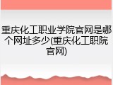 重庆化工职业学院官网是哪个网址多少(重庆化工职院官网)