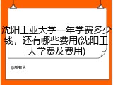 沈阳工业大学一年学费多少钱，还有哪些费用(沈阳工大学费及费用)