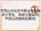 平顶山文化艺术职业学院有多少学生，师资力量如何(平顶山艺院师生概况)