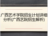 广西艺术学院招生计划详细分析(广西艺院招生解析)