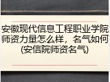 安徽现代信息工程职业学院师资力量怎么样，名气如何(安信院师资名气)
