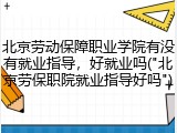 北京劳动保障职业学院有没有就业指导，好就业吗("北京劳保职院就业指导好吗")