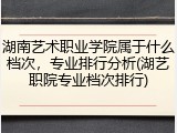 湖南艺术职业学院属于什么档次，专业排行分析(湖艺职院专业档次排行)