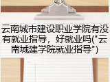 云南城市建设职业学院有没有就业指导，好就业吗("云南城建学院就业指导")