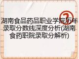 湖南食品药品职业学院历年录取分数线深度分析(湖南食药职院录取分解析)