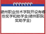 德州职业技术学院开设有哪些奖学和助学金(德州职院奖助学金)