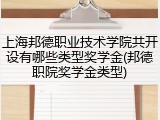 上海邦德职业技术学院共开设有哪些类型奖学金(邦德职院奖学金类型)
