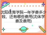 沈阳体育学院一年学费多少钱，还有哪些费用(沈体学费及费用)