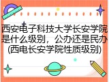 西安电子科技大学长安学院是什么级别，公办还是民办(西电长安学院性质级别)