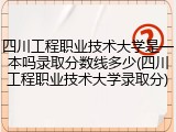四川工程职业技术大学是一本吗录取分数线多少(四川工程职业技术大学录取分)