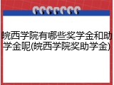 皖西学院有哪些奖学金和助学金呢(皖西学院奖助学金)