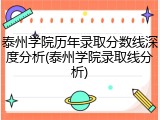 泰州学院历年录取分数线深度分析(泰州学院录取线分析)