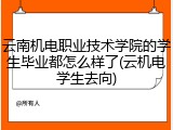云南机电职业技术学院的学生毕业都怎么样了(云机电学生去向)