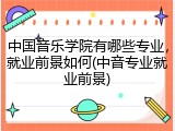 中国音乐学院有哪些专业，就业前景如何(中音专业就业前景)