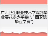 广西卫生职业技术学院到毕业要花多少学费("广西卫院毕业学费")