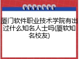 厦门软件职业技术学院有出过什么知名人士吗(厦软知名校友)
