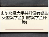 山东财经大学共开设有哪些类型奖学金(山财奖学金种类)