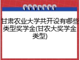 甘肃农业大学共开设有哪些类型奖学金(甘农大奖学金类型)