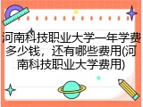 河南科技职业大学一年学费多少钱，还有哪些费用(河南科技职业大学费用)