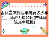 吉林建筑科技学院有多少学生，师资力量如何(吉林建院师生规模)