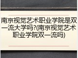南京视觉艺术职业学院是双一流大学吗?(南京视觉艺术职业学院双一流吗)