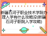 新疆石河子职业技术学院办理入学有什么攻略没(新疆石河子职院入学攻略)