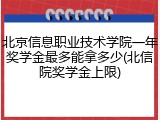 北京信息职业技术学院一年奖学金最多能拿多少(北信院奖学金上限)