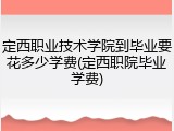 定西职业技术学院到毕业要花多少学费(定西职院毕业学费)