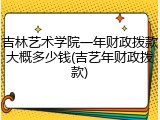 吉林艺术学院一年财政拨款大概多少钱(吉艺年财政拨款)