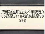 成都航空职业技术学院是985还是211(成都航院是985吗)