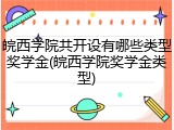 皖西学院共开设有哪些类型奖学金(皖西学院奖学金类型)