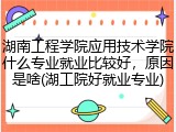 湖南工程学院应用技术学院什么专业就业比较好，原因是啥(湖工院好就业专业)