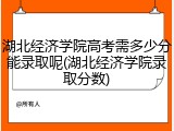 湖北经济学院高考需多少分能录取呢(湖北经济学院录取分数)