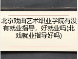 北京戏曲艺术职业学院有没有就业指导，好就业吗(北戏就业指导好吗)