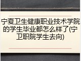 宁夏卫生健康职业技术学院的学生毕业都怎么样了(宁卫职院学生去向)