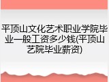 平顶山文化艺术职业学院毕业一般工资多少钱(平顶山艺院毕业薪资)