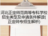 河北正定师范高等专科学校招生类型及申请条件解读(正定师专招生解析)