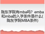 陇东学院有mba吗？emba和mba的入学条件是什么(陇东学院MBA条件)