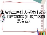 山东第二医科大学读什么专业比较有前景(山东二医前景专业)