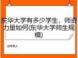 东华大学有多少学生，师资力量如何(东华大学师生规模)