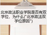 北京政法职业学院是否有双学位，为什么("北京政法双学位原因")