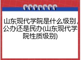 山东现代学院是什么级别，公办还是民办(山东现代学院性质级别)